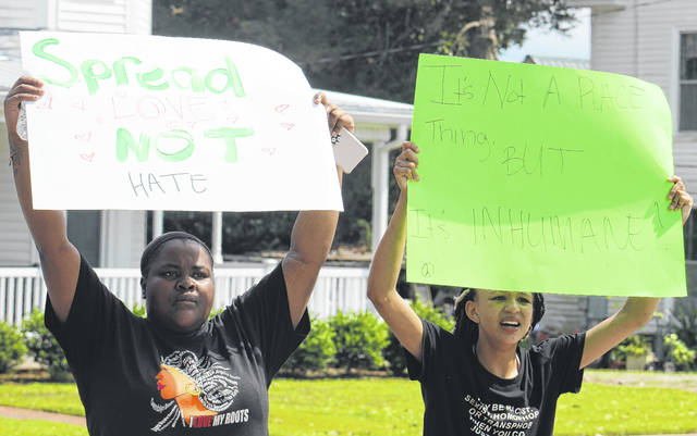 
			
				                                Brandon Tester | Anson Record
                                Two weeks ago, a large group of people in downtown Wadesboro participated in a protest against police brutality and racism. Pictured are Karisma Lisenby and Mianna Deberry, the organizers of the march.
 
			
		