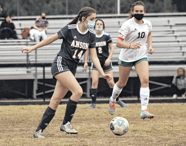 
			
				                                The Anson High School girls’ soccer team breaks away offensively to take possession during a home game against West Stanly on March 24.
                                 Liz O’Connell | Anson Record

			
		