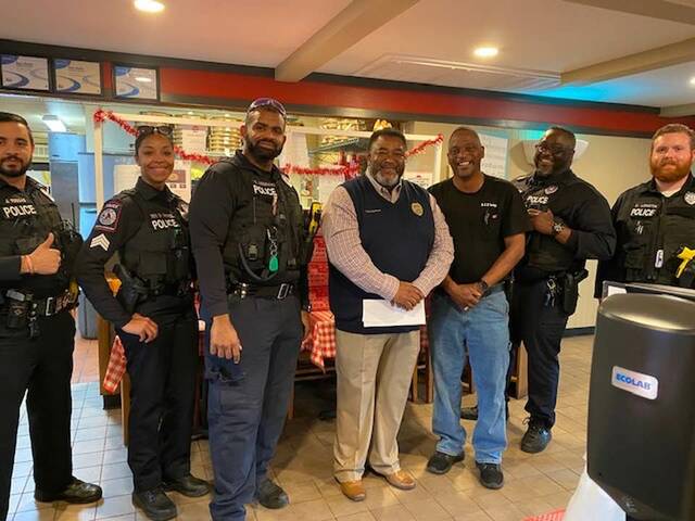 
			
				                                The Wadesboro Police Department partners with Anson County Schools for Shop With a Cop, treating 22 students to Pizza Hut and Walmart gift cards.
                                 Contributed photo

			
		