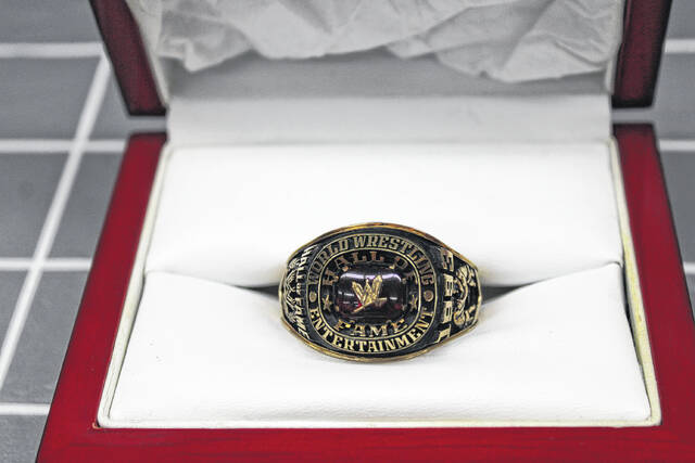 <p>Andre the Giant’s Wrestling Hall of Fame ring.</p>
                                 <p>Matthew Sasser | Anson Record</p>