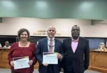 
			
				                                Principals Flake and Stegall were honored by Superintendent Howard McLean at the School Board Meeting held on Monday, January 29 for embodying an exemplary work ethic and for instilling dedication to academic growth in both their staff and students.
                                 Photos provided to Anson Record

			
		
